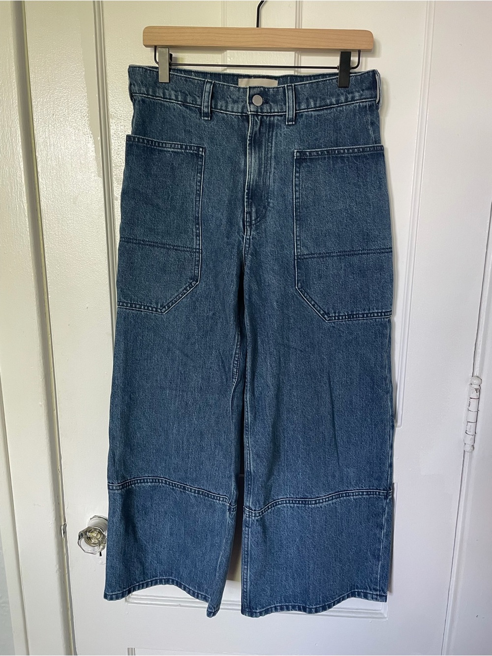 Everlane Gardener Wide-Leg Jeans in Dark Blue Denim